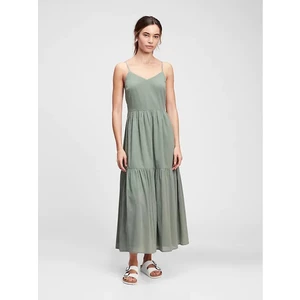 Zelené dámské šaty cami maxi dress GAP