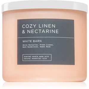 Bath & Body Works Cozy Linen & Nectarine vonná svíčka 411 g