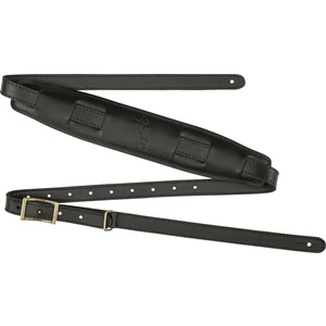 Fender Mustang Saddle Strap Long Black Correa de guitarra de cuero Negro