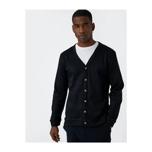 Koton V-Neck Cardigan Button Detail