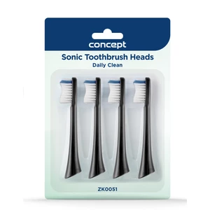 Concept Náhradní hlavice k zubním kartáčkům Perfect smile ZK500x Daily Clean 4 ks ZK0051 černé