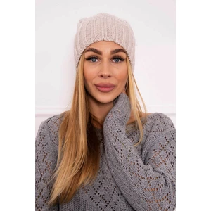 Beanie with fleece Paryż K213 light beige