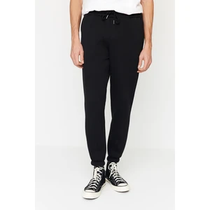 Trendyol Men's Black, Regular/Regular Cut. Elasticated Elastic Joggers, the inner part is Soft Pile Sweatpants