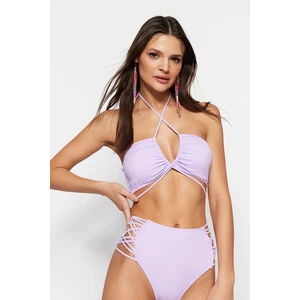 Trendyol Bikini Top - Purple - Plain