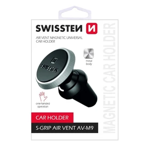 Magnetický držák do ventilace auta Swissten S-Grip AV-M9, černo-stříbrný