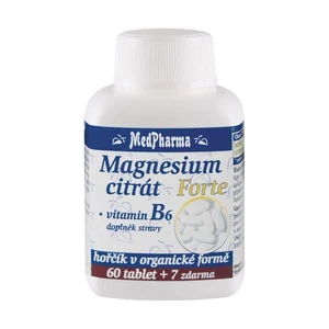 MedPharma Magnesium citrát Forte + vitamín B6 60 tbl. + 7 tbl. ZDARMA