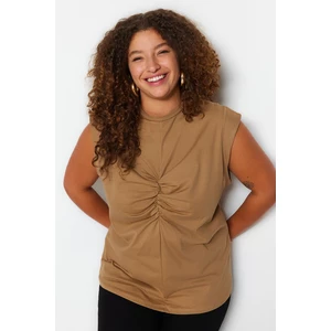 Trendyol Curve Tile Knitted Crewneck Blouse with Shims
