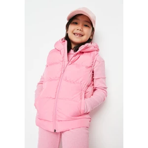 Trendyol Pink Hoodie Girl With Pocket Detailed Inflatable Vest