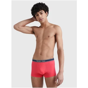 Tmavě růžové pánské boxerky Tommy Hilfiger Essential Trunk - Pánské