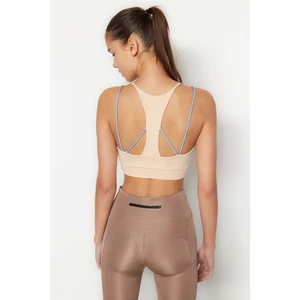 Trendyol Ecru Support/Sculpting Sports Bra with Rope Strap Detail at the back