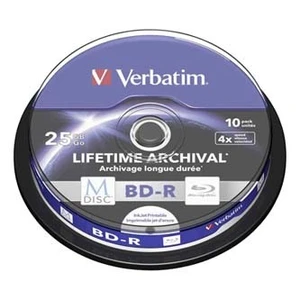 Verbatim BD-R, 25GB, cake box, 43825, 4X, 10-pack, pro archivaci dat