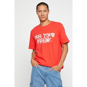 Koton Basic T-Shirt with Slogan Printed Crewneck