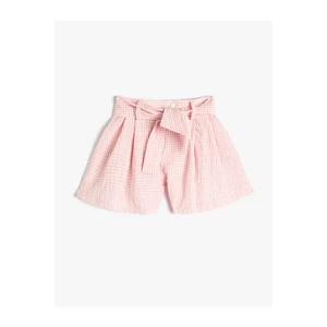 Koton Shorts Belt Detailed Pleated High Waist.