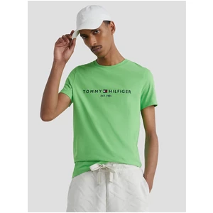 Světle zelené pánské tričko Tommy Hilfiger - Pánské