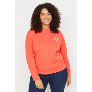 Trendyol Curve Pink Crew Neck Thin Knitted Sweatshirt