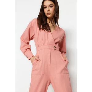 Trendyol Dried Rose Maxi Button Detailed Jumpsuit