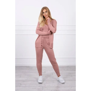 3-piece sweater set dark pink