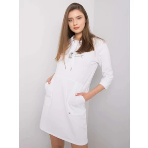 White cotton dress with an application