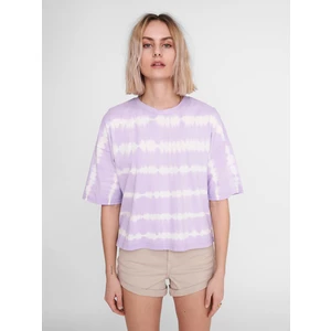 Světle fialové vzorované volné tričko Noisy May Buster - Dámské