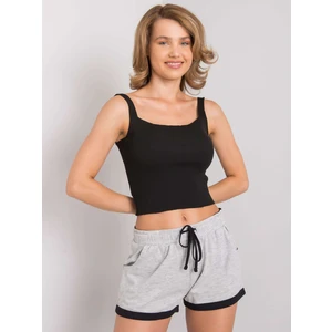 YOU DON'T KNOW ME Gray and black sweat shorts