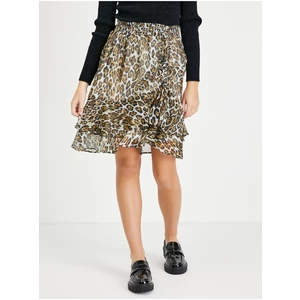 White-brown patterned skirt Guess Alix - Women
