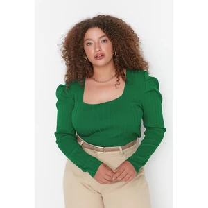 Trendyol Curve Plus Size Blouse - Green - Slim fit
