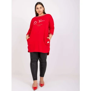Larger red jersey tunic with the inscription Blanche