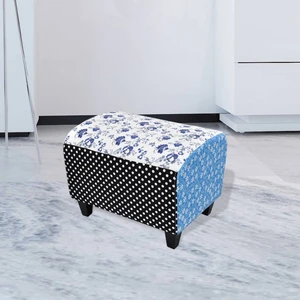 Taburet patchwork Dekorhome Patchwork modrobiela,Taburet patchwork Dekorhome Patchwork modrobiela