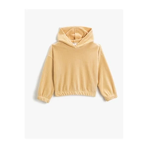 Koton Textured Hooded Sweatshirt Elastic Waist Cotton