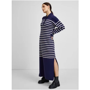 Dark blue striped sweater dress VILA Melinia - Women
