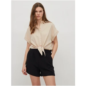 Beige tie shirt VILA Mandy - Women