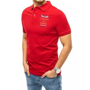 Red polo shirt with embroidery Dstreet PX0432