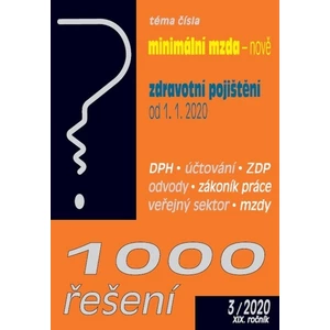1000 řešení minimální mzda - nově, zdravotní pojištění od 1.1.2020
