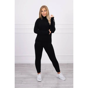 Alpaca sweater set two-piece black