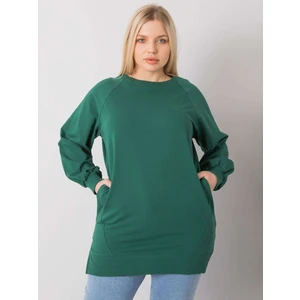 Dark green cotton sweatshirt for women plus size