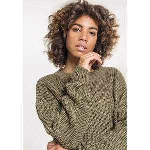 Ladies Wide Oversize Sweater olive