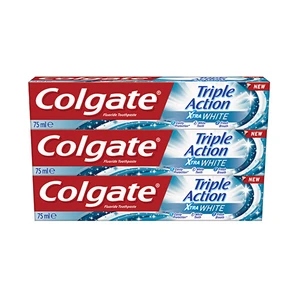 Colgate Triple Action White bělicí zubní pasta pro ochranu před zubním kazem a svěží dech 3 ks