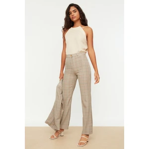 Trendyol Beige High Waist Trousers