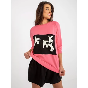 Coral tracksuit with flared skirt