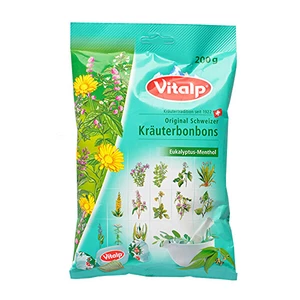 Topvet VITALP bylinné bonbony eukalyptus + mentol 200 g