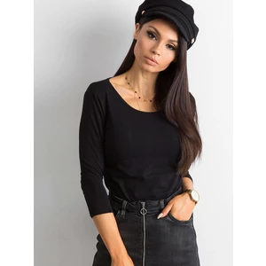 Basic black cotton blouse