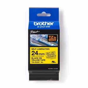Brother TZ-SL651 / TZe-SL651, 24mm x 8m, černý tisk / žlutý podklad, originální páska