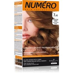 Brelil Numéro Permanent Coloring barva na vlasy odstín 7.43 Golden Copper Blonde 125 ml