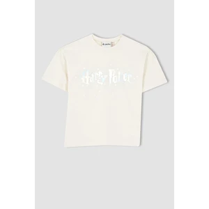 DEFACTO Girl Regular Fit Short Sleeve Harry Potter Print T-Shirt