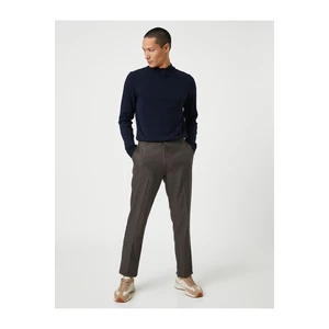 Koton Basic Pleated Trousers with Button Detail and Pockets