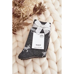 Women's Christmas Socks 3-Pack Grey and Pink