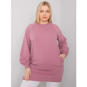 Dusty pink cotton sweatshirt for women plus size