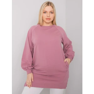 Dusty pink cotton sweatshirt for women plus size