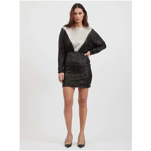 White-black dress with sequins VILA Visavias - Women