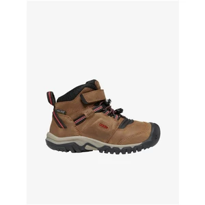 Brown Kids Leather Waterproof Ankle Boots Keen - unisex